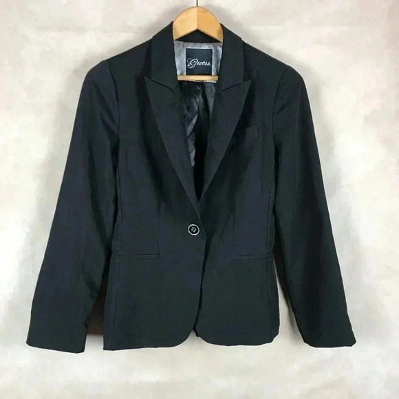 GUESS Women's Notch Collar Black Blazer Size MEDIUM - Picture 2 of 6